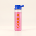 SOULA 750mL reusable cobalt and pink hydration bottle
