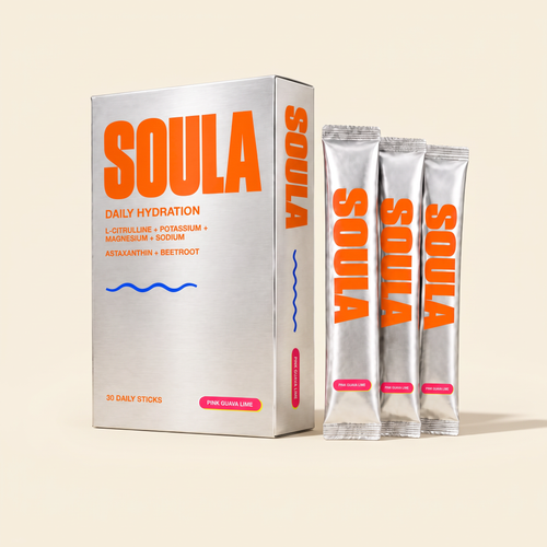 SOULA Pink Guava Lime daily hydration 30-day supply with sticks